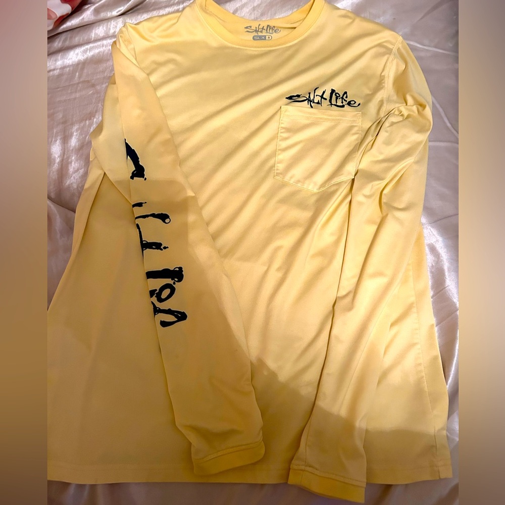 Salt Life Men's Small Bright Yellow Long Sleeve Tee